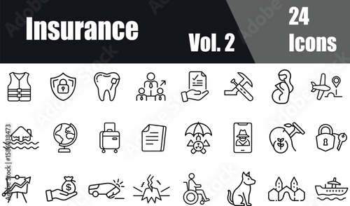 Insurance Line Editable Icons Set Vol. 2