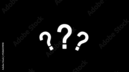 Question mark icon animation. pop up question mark flat and alpha looping question mark .