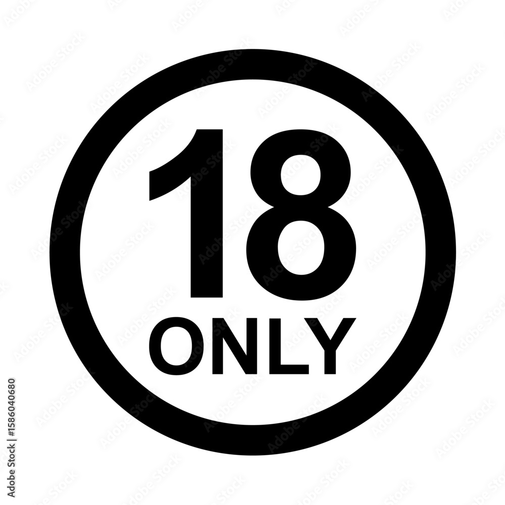 Eighteen Plus Age Restriction Symbol. Vector image Eighteen Plus Age Restriction Symbol. Vector image