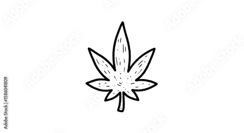 Cannabis leaf in chalk drawing style on transparent background for Pumpkin Season  