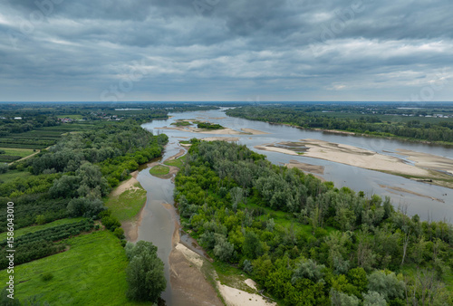 Potycz village, Vistula River at the end of June 2025. Mazovia, Poland.