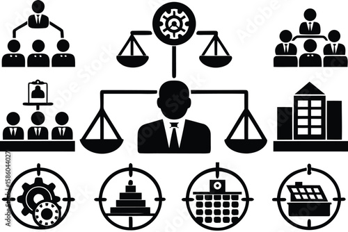 Corporate Structure Icons for Workflow and Planning