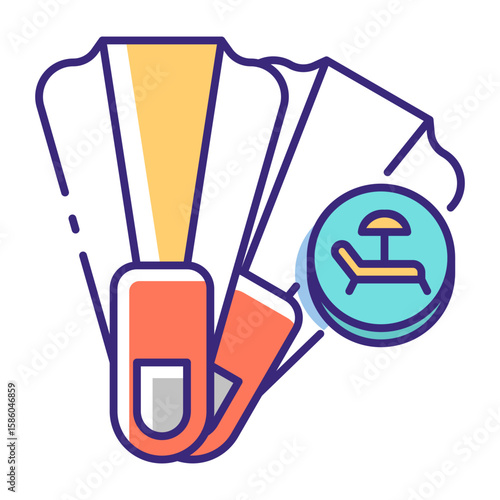 This Diving Fins icon is suitable for Summer Holiday, etc.