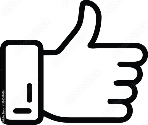 Simple line art thumbs up icon hand gesture element