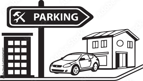 Residential Parking Sign Illustration
