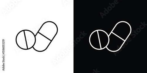 Foto Pills icon For your design, logo