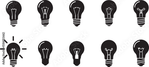Lightbulb Vector Icons | Idea and Innovation Symbol Set