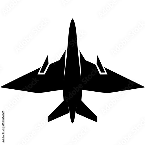Black jet fighter silhouette airplane aircraft
