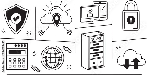 Secure Server and Firewall Icons