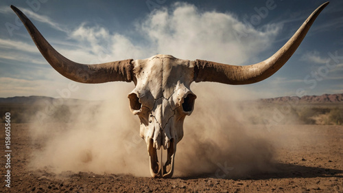 bull skull in the desert