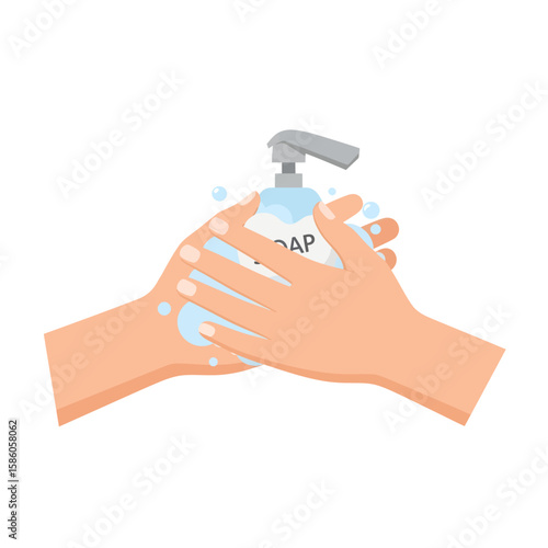 Hands washing with soap, illustrating proper hygiene.