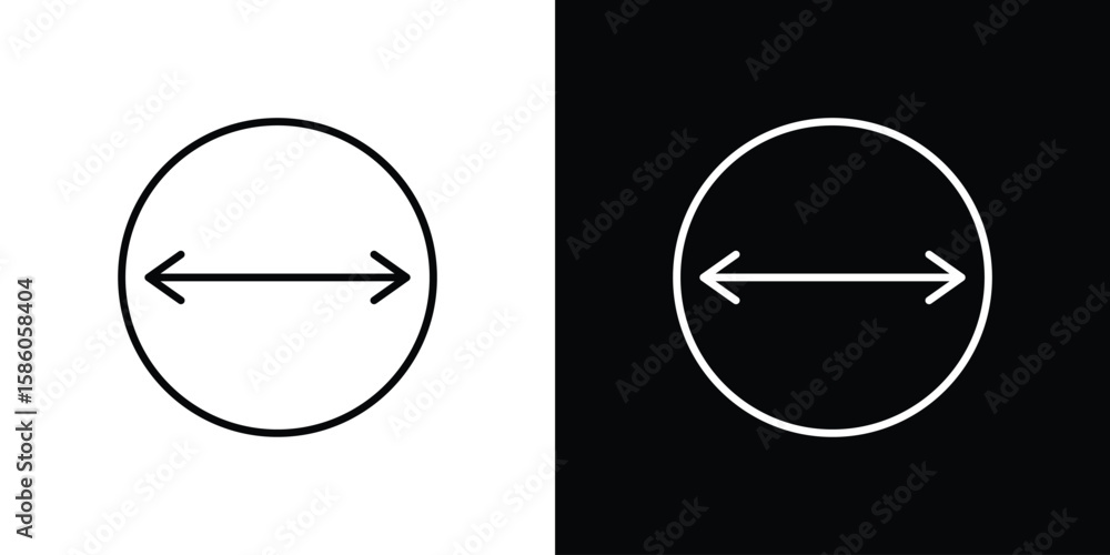 Fototapeta premium Diameter icon For your design, logo. Vector illustration. Editable Stroke.