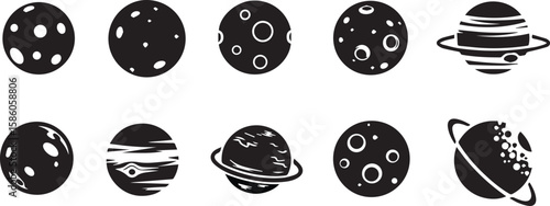 Planet Vector Icons | Celestial Astronomy Elements Set