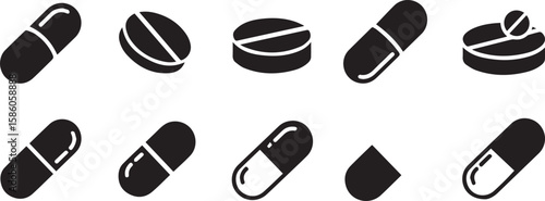 Pill Vector Icons | Medicine and Healthcare Capsule Set