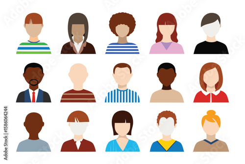 Diversity in Unity: A collection of diverse face icons of various ethnicities, highlighting themes of inclusion, representation, and multiculturalism.