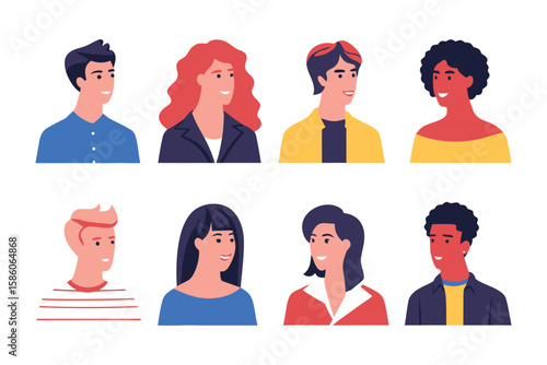 Portraits of Diversity: A collection of diverse individuals, each portraying unique features and expressions, symbolizes the richness and unity of human connection and experience. 
