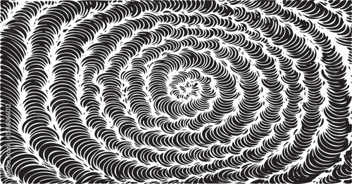 Monochrome texture composed of irregular graphic elements. Distressed uneven grunge background. Abstract vector illustration. Overlay for interesting effect and depth. Isolated on white background.