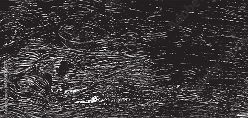 Monochrome texture composed of irregular graphic elements. Distressed uneven grunge background. Abstract vector illustration. Overlay for interesting effect and depth. Isolated on white background.
