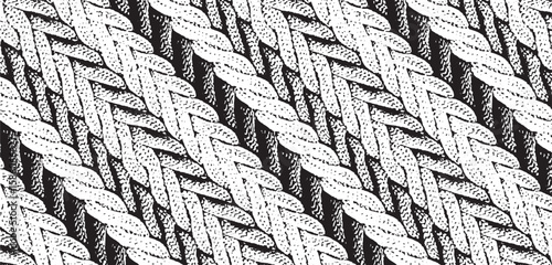 Monochrome texture composed of irregular graphic elements. Distressed uneven grunge background. Abstract vector illustration. Overlay for interesting effect and depth. Isolated on white background.
