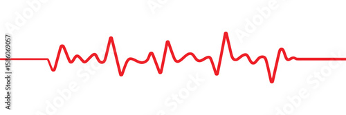 heart graph, heartbeat pulse line icon vector isolated on white background