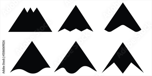 mountain silhouette icon vector isolated on white background. 