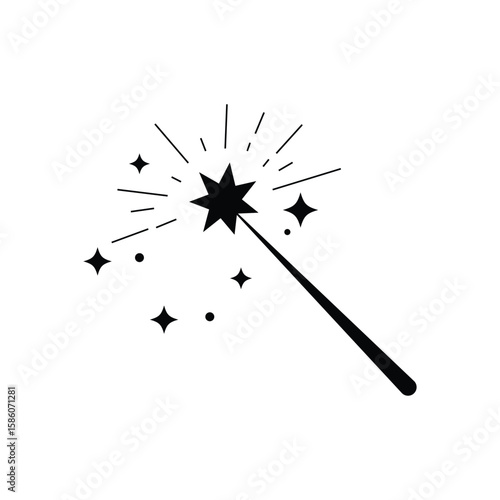 magic wand icon vector isolated on white background