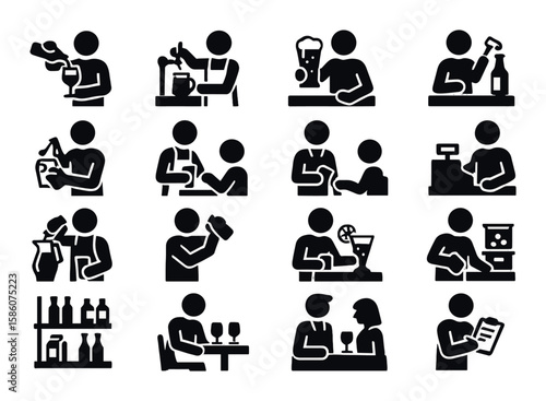 Wallpaper Mural pouring drinks, mixing cocktails, serving beer, opening bottles, washing glasses, cleaning counter, taking orders, charging customers, mixing juices, shaking cocktails Torontodigital.ca