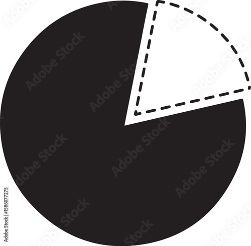 Pie Chart Visual Displaying Proportional Data with a Removed Segment Indicating Potential Loss or Incomplete Information Concept