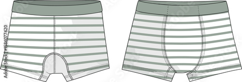 Men's boxer briefs, grey and white stripes, stylish underwear, comfortable fit, breathable fabric, modern design, everyday essentials, durable stitching, fashion