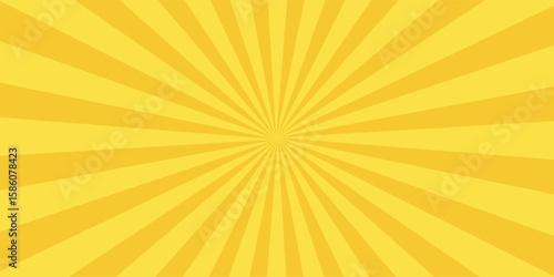 Wallpaper Mural Yellow banner with Sun rays, yellow lines background, light Torontodigital.ca