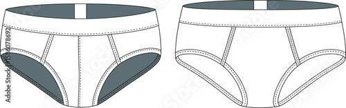 Men's briefs, white underwear, grey lining, fashion essentials, breathable fabric, durable material, stylish design, comfortable fit, intimate apparel, wardrobe staple