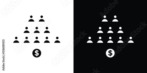 Foto Ponzi scheme icons flat design concept for graphics.
