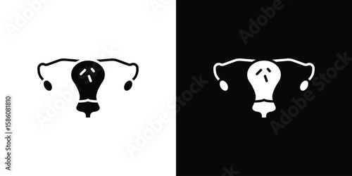 Quadro su tela Pelvic inflammatory disease icons flat design concept for graphics