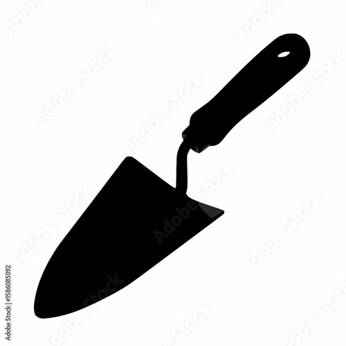 Garden Trowel Silhouette Vector - Essential Hand Tool Graphic for Gardening Projects