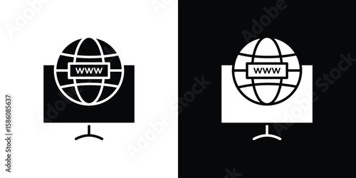 Obraz na plátně Domain icons flat design concept for graphics.