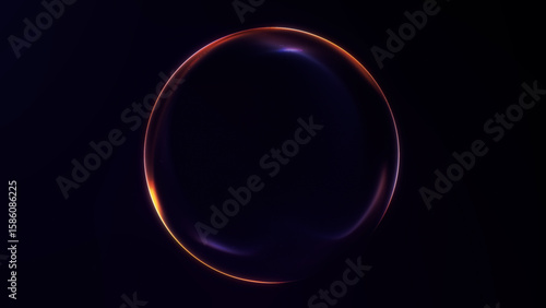 Minimal glowing sphere with elegant purple and orange rim light. Perfect for tech, science, or futuristic concepts.