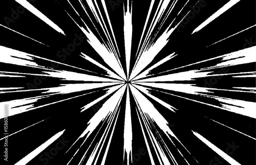 Circular starburst explosion texture. Distressed uneven grunge background. Abstract vector illustration. Overlay to create interesting effect and depth. Isolated on white background.
