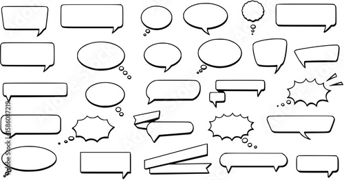 Collection of different shaped speech bubbles
