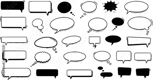 Collection of different shaped speech bubbles
