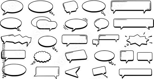 Collection of different shaped speech bubbles
