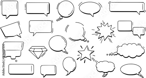 Collection of different shaped speech bubbles
