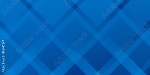 Abstract blue background with glowing geometric lines. Modern blue gradient square shape design. Futuristic technology concept. Suit for brochure,