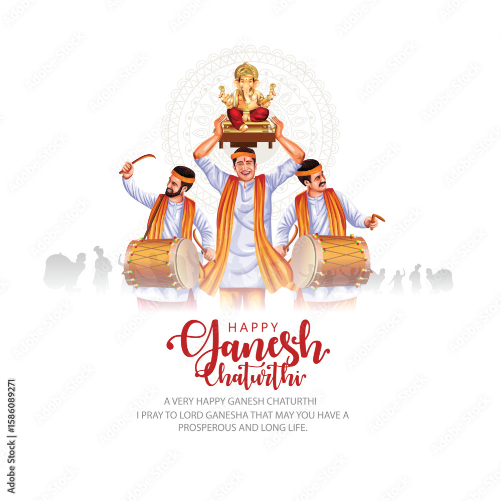 custom made wallpaper toronto digitalLord Ganpati on Ganesh Chaturthi background. abstract vector illustration design