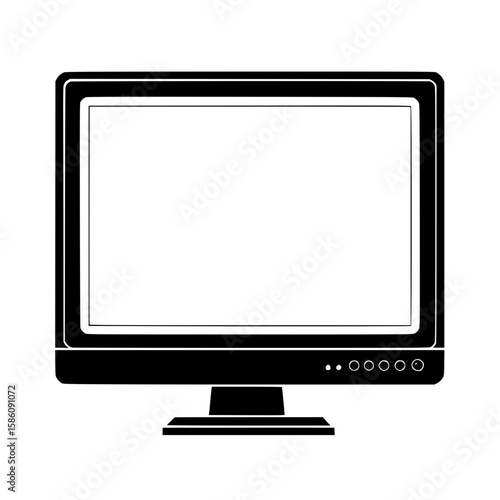 lcd monitor isolated on white
