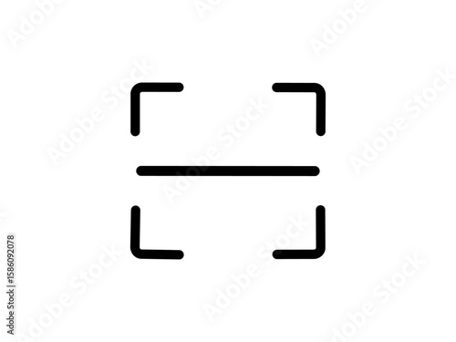 QR code scanner icon. Barcode and quick response code scanning frame with green screen background. Vector Illustration