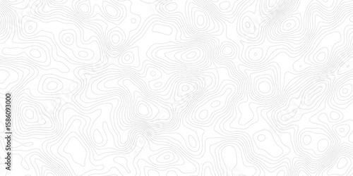 abstract topographic map with contour lines terrain in black and white style, illustrating elevation changes and geographical features with precision.	