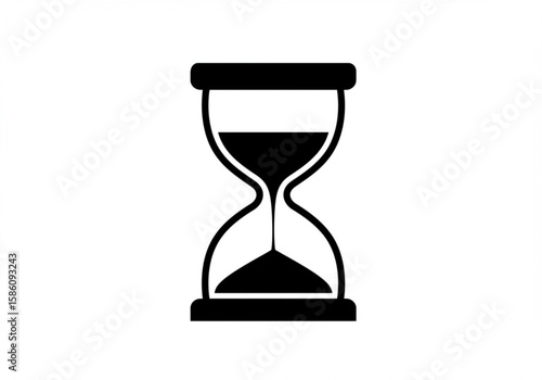 Simple black hourglass icon symbolizing the passage of time and urgency