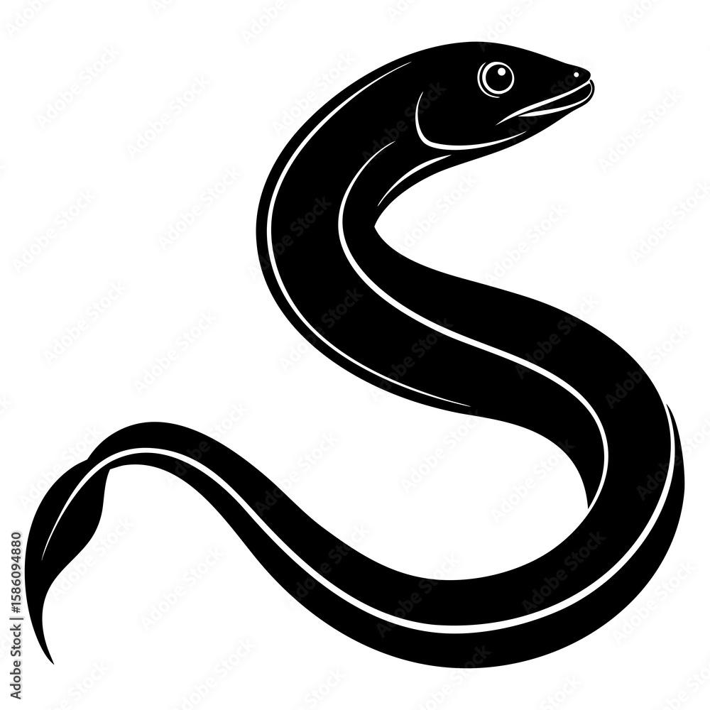 Naklejka premium black snake vector illustration