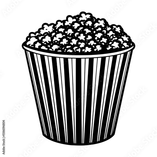 Delicious popcorn bucket vector illustration perfect for movie night snack time and cinema graphics