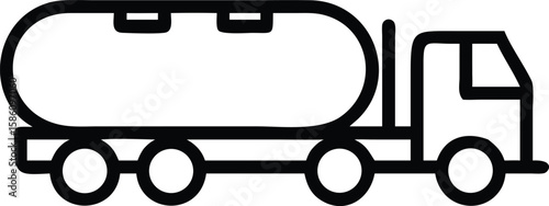 Simple tanker truck line art illustration for design and icon use